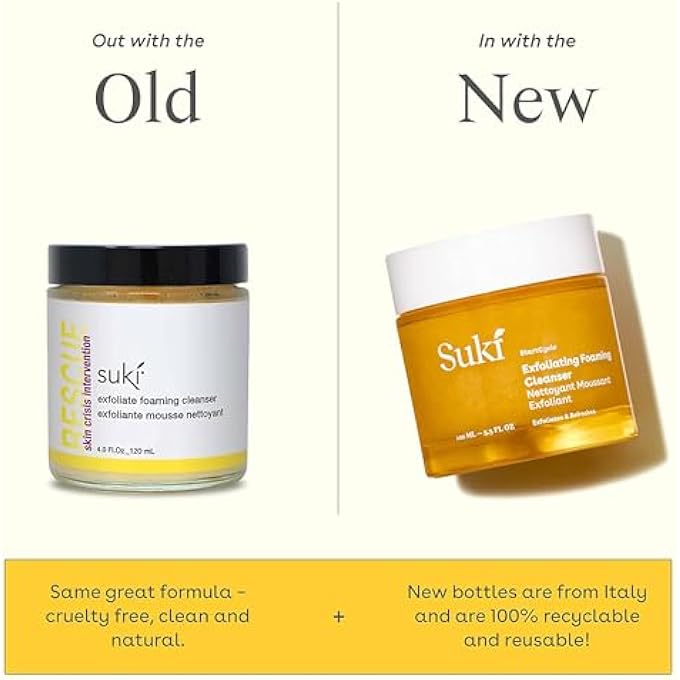 suki FACE SCRUB EXFOLIATING FACE WASH  SKINCARE EXFOLIATE FOAMING CLEANSER NATURAL FACE WASH, DEEP PORE CLEANER MICRODERMABRASION FACIAL SCRUB, COLLOIDAL OAT & RAW SUGAR SCRUB FACE EXFOLIATOR 3.38 OZ - Image 2